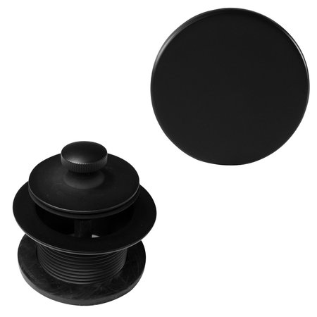 Westbrass Twist & Close Tub Trim Set W/ Floating Overflow Faceplate in Powdercoated Flat Black D94H-62